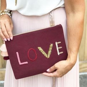 Stella and dot LOVE clutch purse.